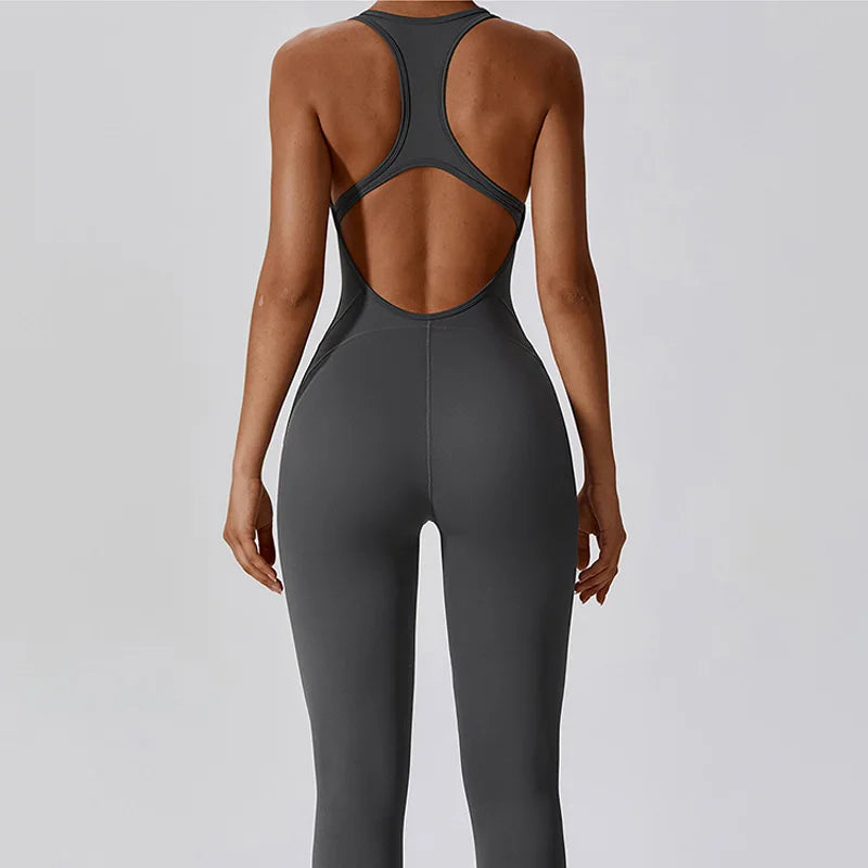 Backless Jumpsuit Yoga Set