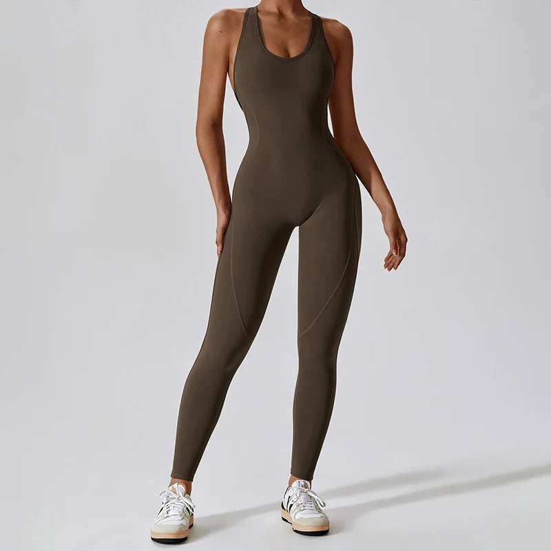 Backless Jumpsuit Yoga Set