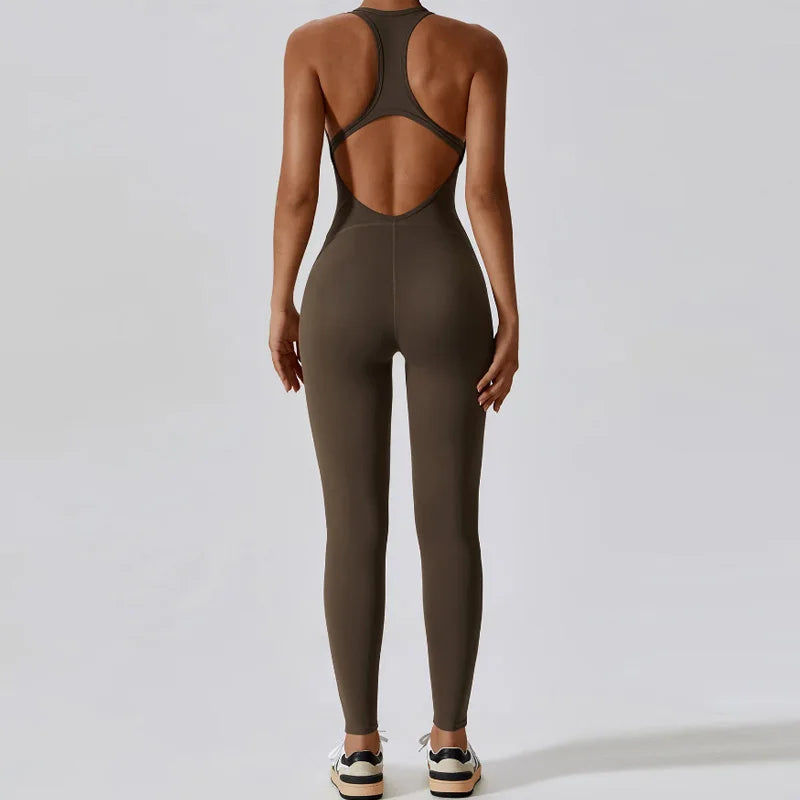 Backless Jumpsuit Yoga Set