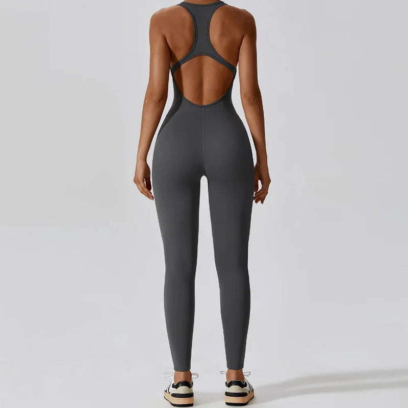 Backless Jumpsuit Yoga Set